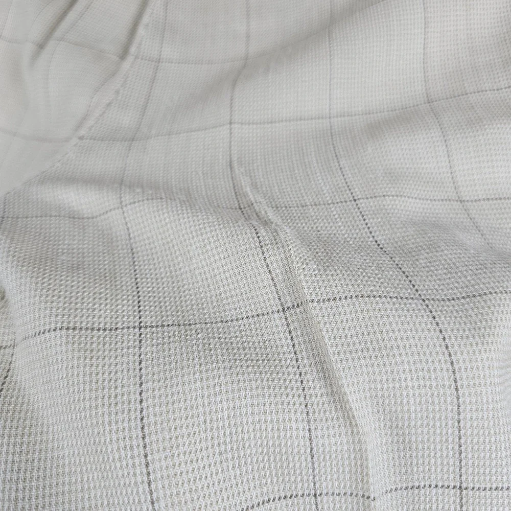 VTG Polo Ralph Lauren Pants Mens 31x26 Beige Windowpane Wool Pleated Cuffed USA